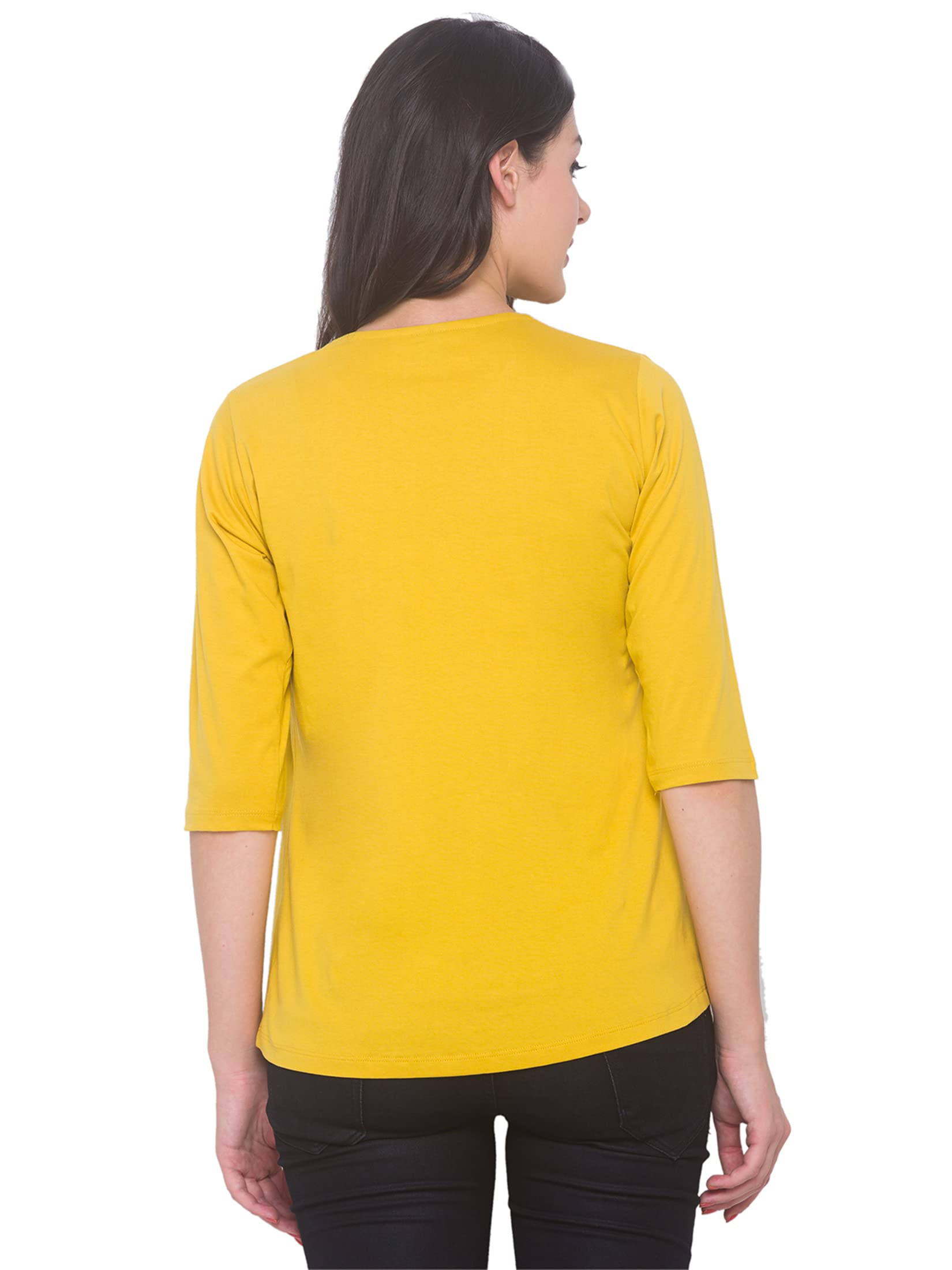 AV2 Women's Cotton Nightwear Maternity Feeding Nursing Tunic Top (Yellow,3XL) - Image 2 thumbnail