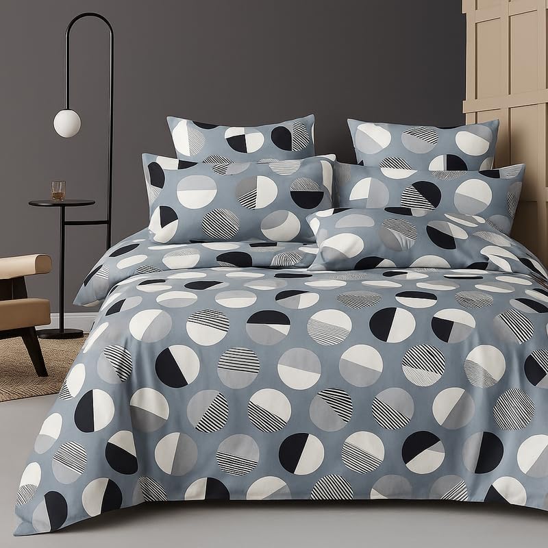 BSB HOME 300 TC Microfiber XXL Soft Cotton Super King Size Bedsheet for Double Bed, King Size 108 Inches X 108 Inches, 9 Feet, 275 X 275 cm with 2 Large Size Pillow Covers - Charcoal Black-image-9