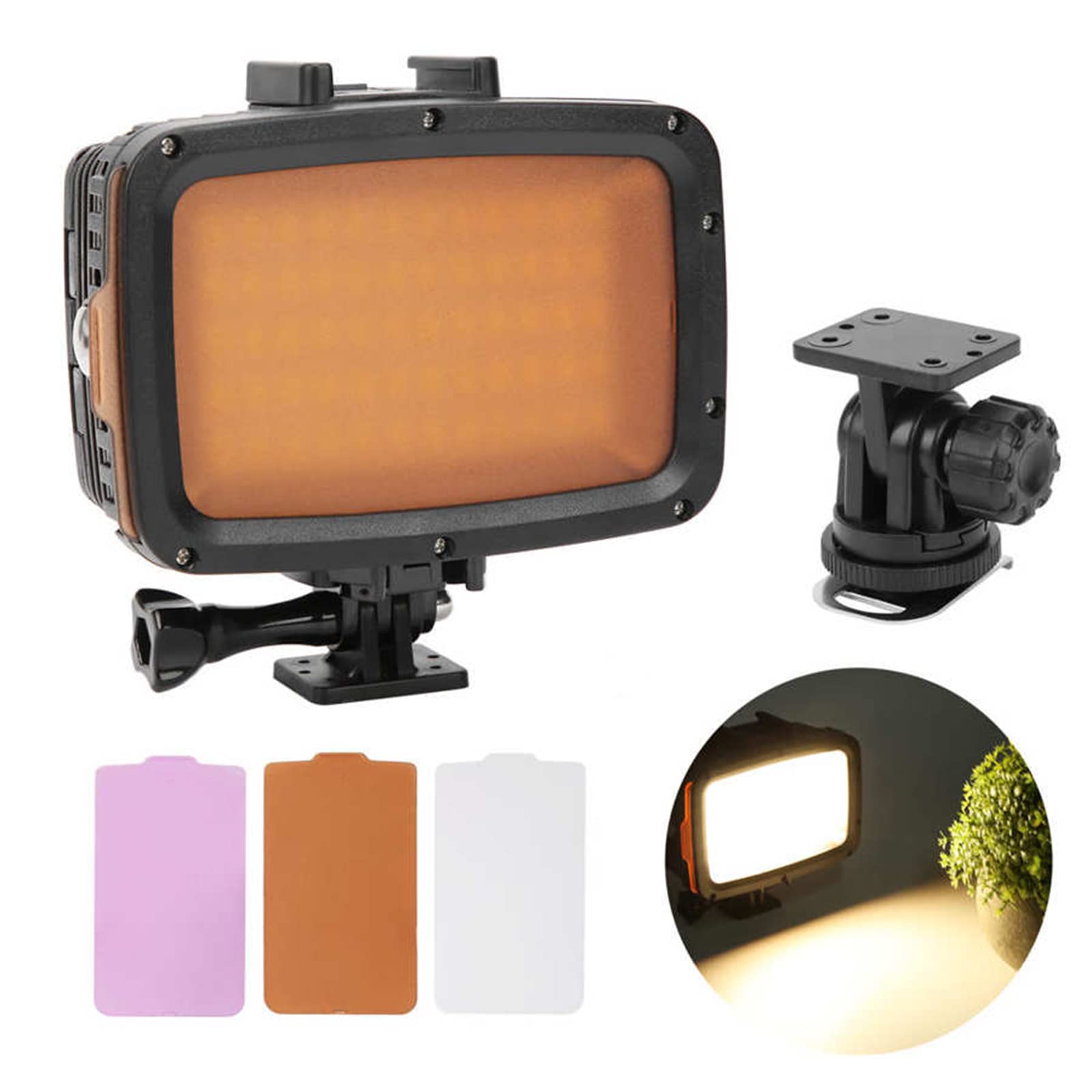 Luce riempimento video impermeabile 40M, supporto per luci