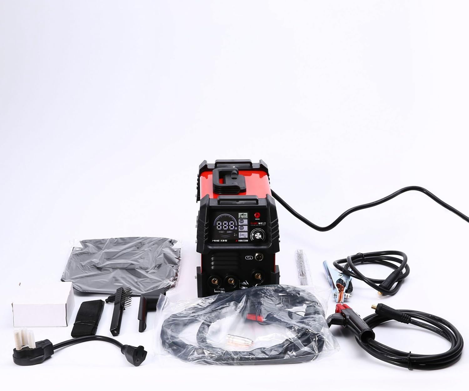 半自動溶接機 最大出力140A 100V/200V兼用 1台3役電気溶接機 LED液晶表示 ノンガスMIG/被覆アークMMA/LIF