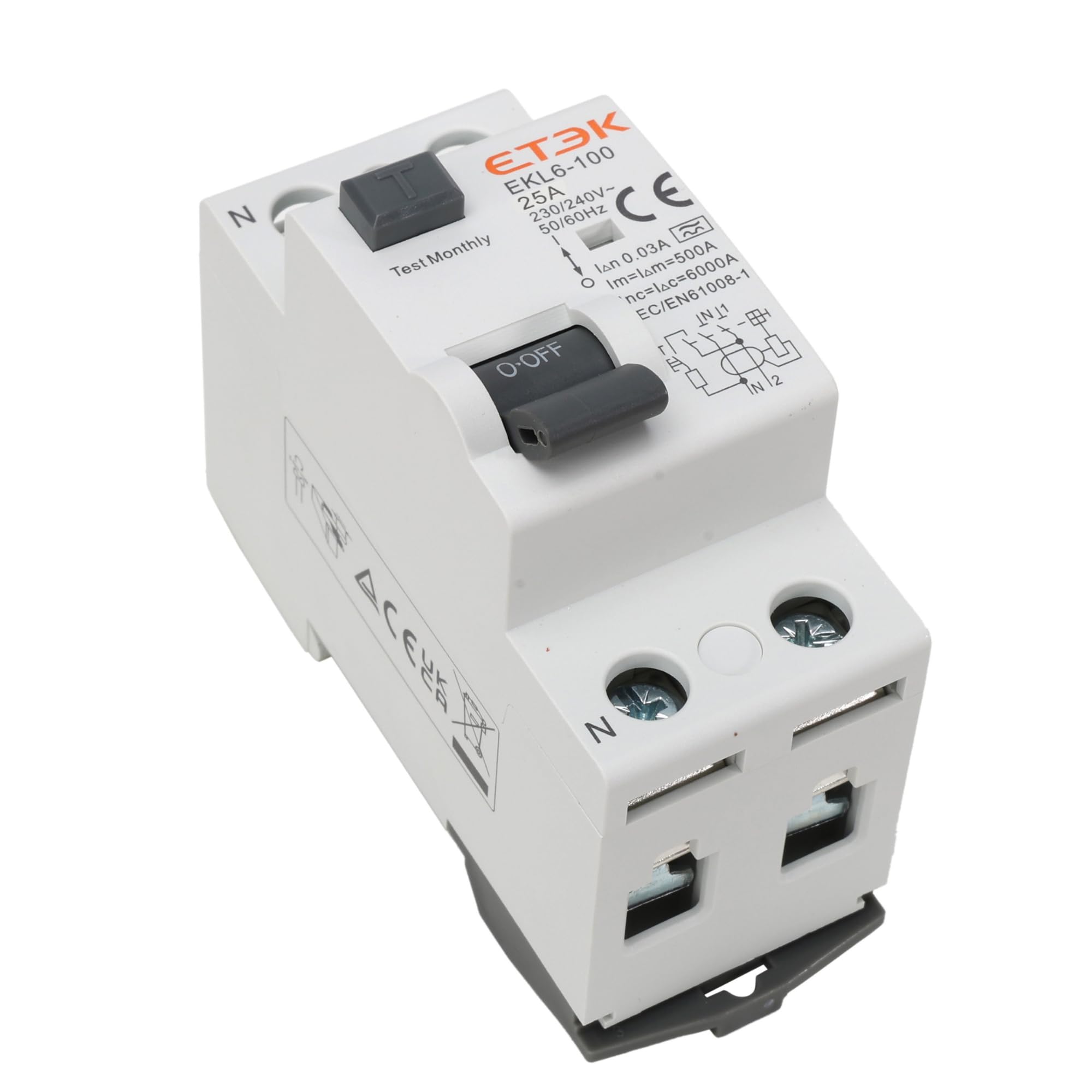Interruptor Diferencial Superinmunizado 25A 30mA Tipo A - Protección Avanzada contra Fugas - 1P+N 6kA