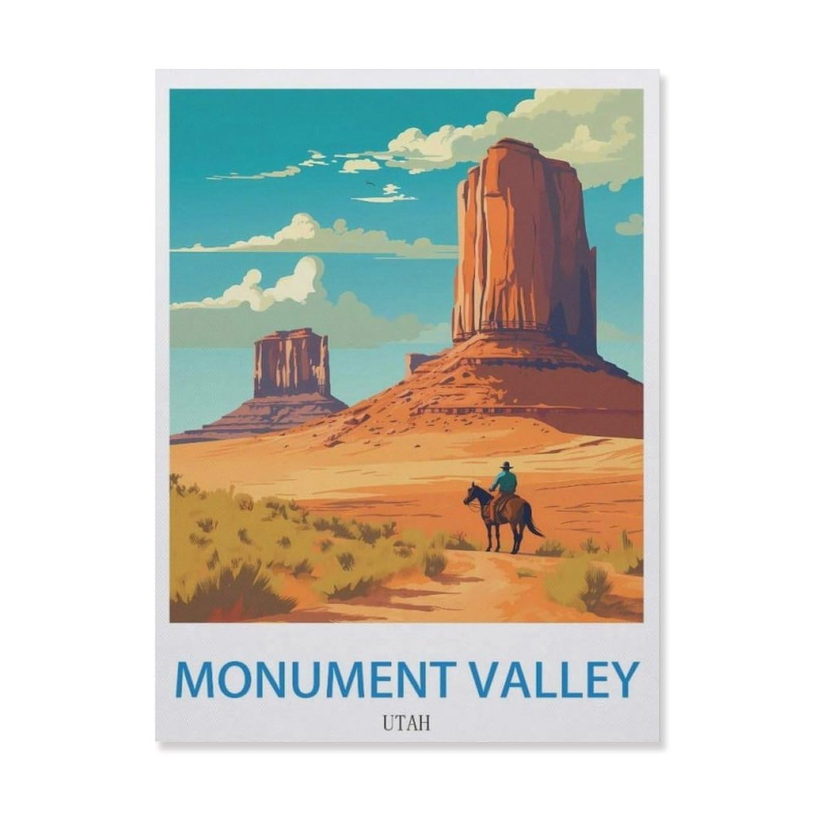 Metal Tin Sign，Monument Valley Utah，Tin Sign Rustic Decor Cave Coffee Shop Bar Bedroom Home Wall Decor Tin Sign(20x30cm）8x12 inch-EH54