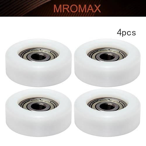 Miniatura 4 de MroMax Polea de rodillos de rodillos - 0.197 x 0.984 x 0.354 in, rueda de nailon con rodamiento 625ZZ para muebles, accesorios de hardware y puerta