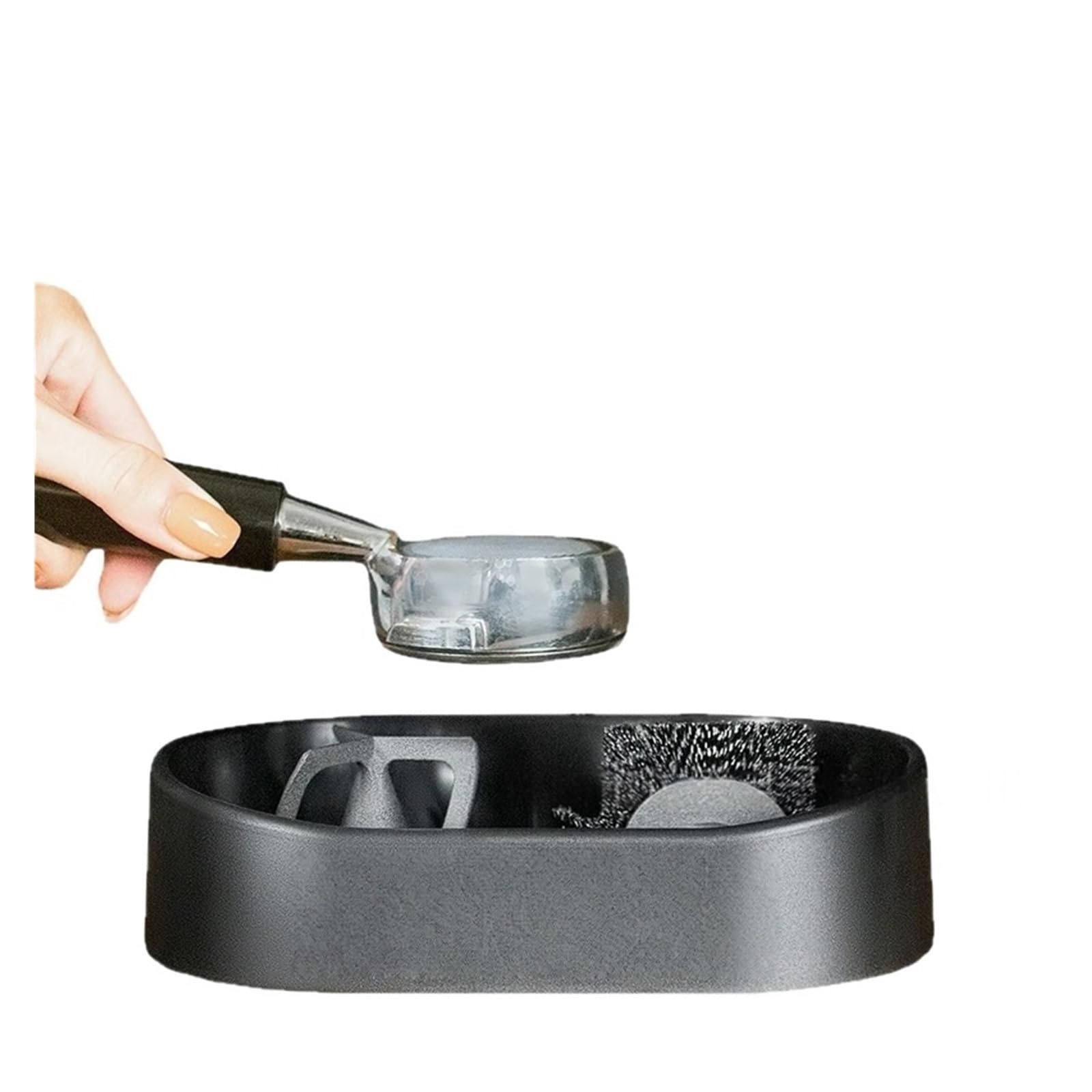Juego De Herramientas De Limpieza De Portafiltro De Café Expreso Con Caja De Golpe Y Cepillo, Kit De Limpieza De Cesta De Filtro De Café For Uso Doméstico De Barista