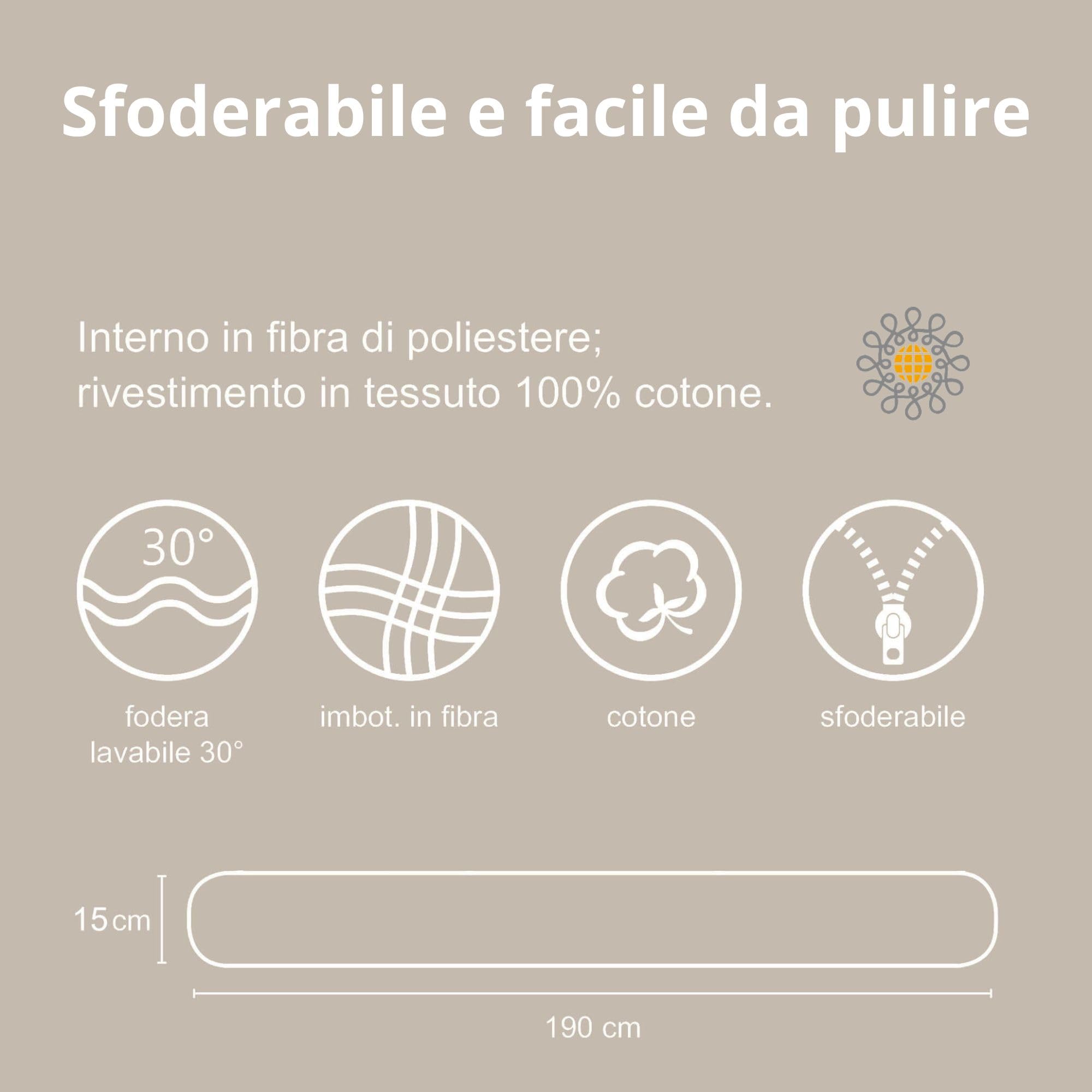 baby idea Cuscino Allattamento Multiuso Cilindrico Nido per Il Letto Sfoderabile Made in Italy (Rosa)