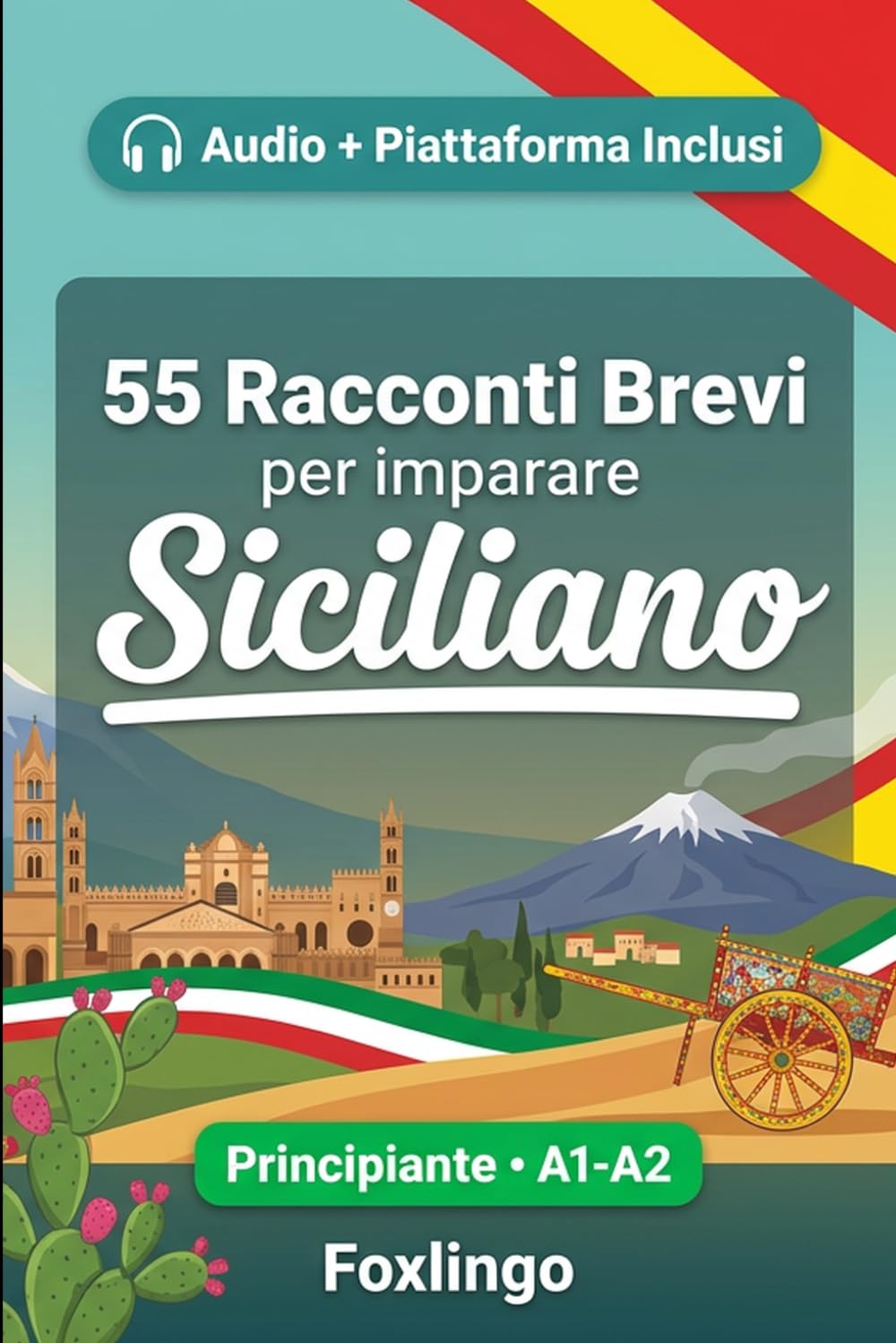 55 racconti bilingue per imparare il siciliano per principianti: Migliora il tuo vocabolario, la lettura e la comprensione scritta con esercizi per studenti e adulti di livello A1-A2