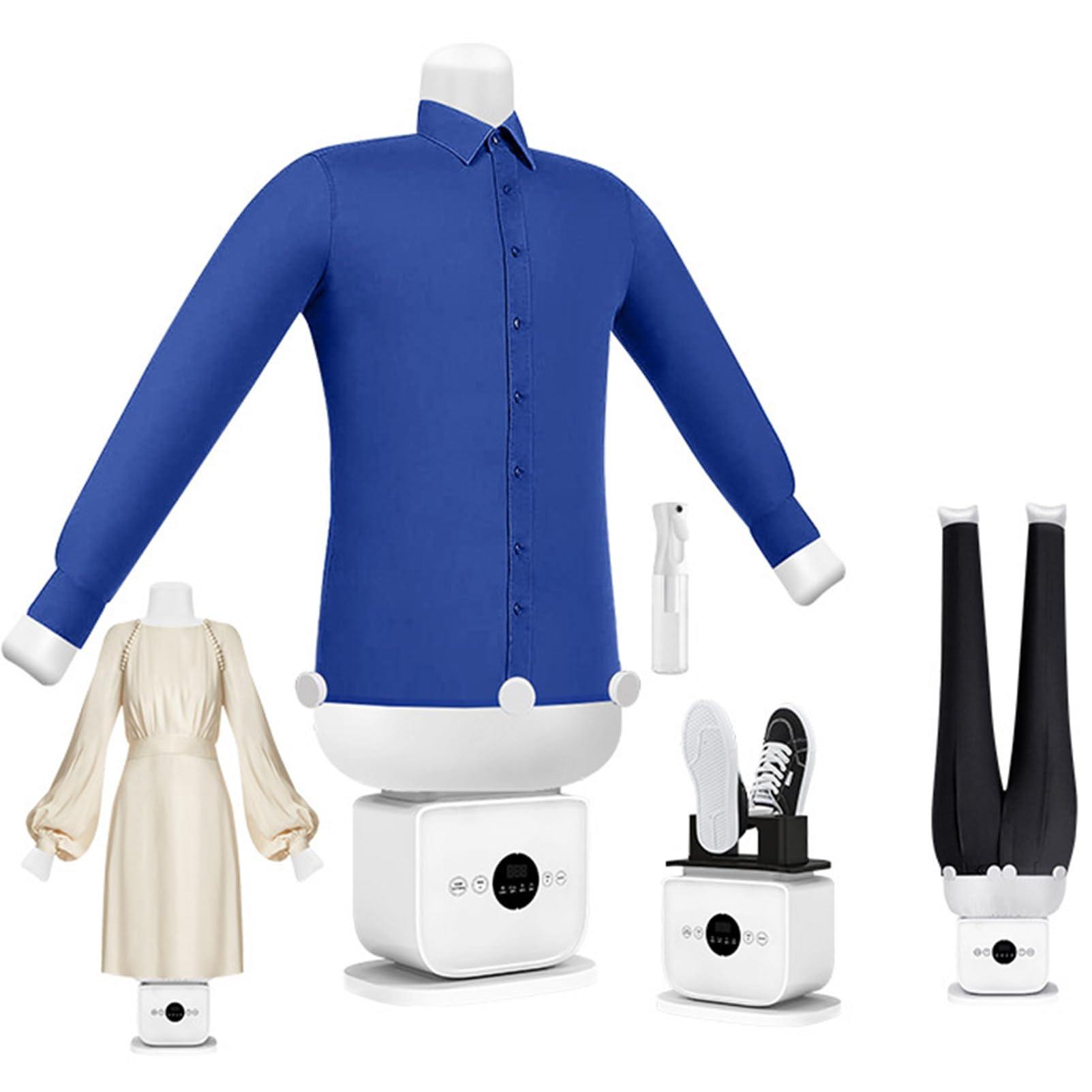 Bügelpuppe Hemdenbügler & Bügelmaschine für Hemden, Blusen, T-Shirts, Hosen, entfernt Falten und desodoriert,Touch-Steuerung,inklusive Kleider-/Hosen-/Rock-Mannequins B