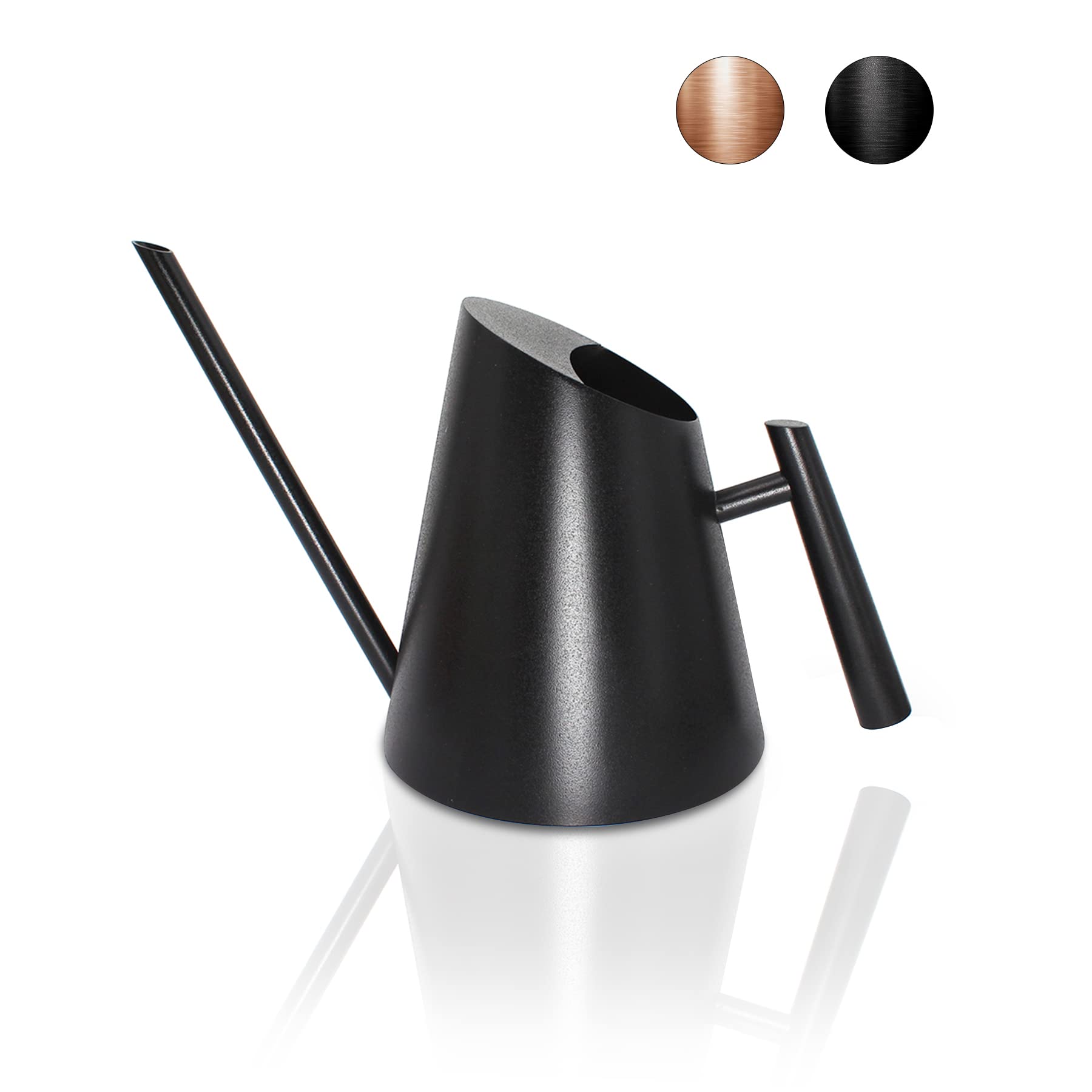 Cesun Metal Watering Can Solid Stainless Steel Pot with Long Spout Small Size for Bonsai Indoors and Outdoors (30 Fl Oz - Matte Black)