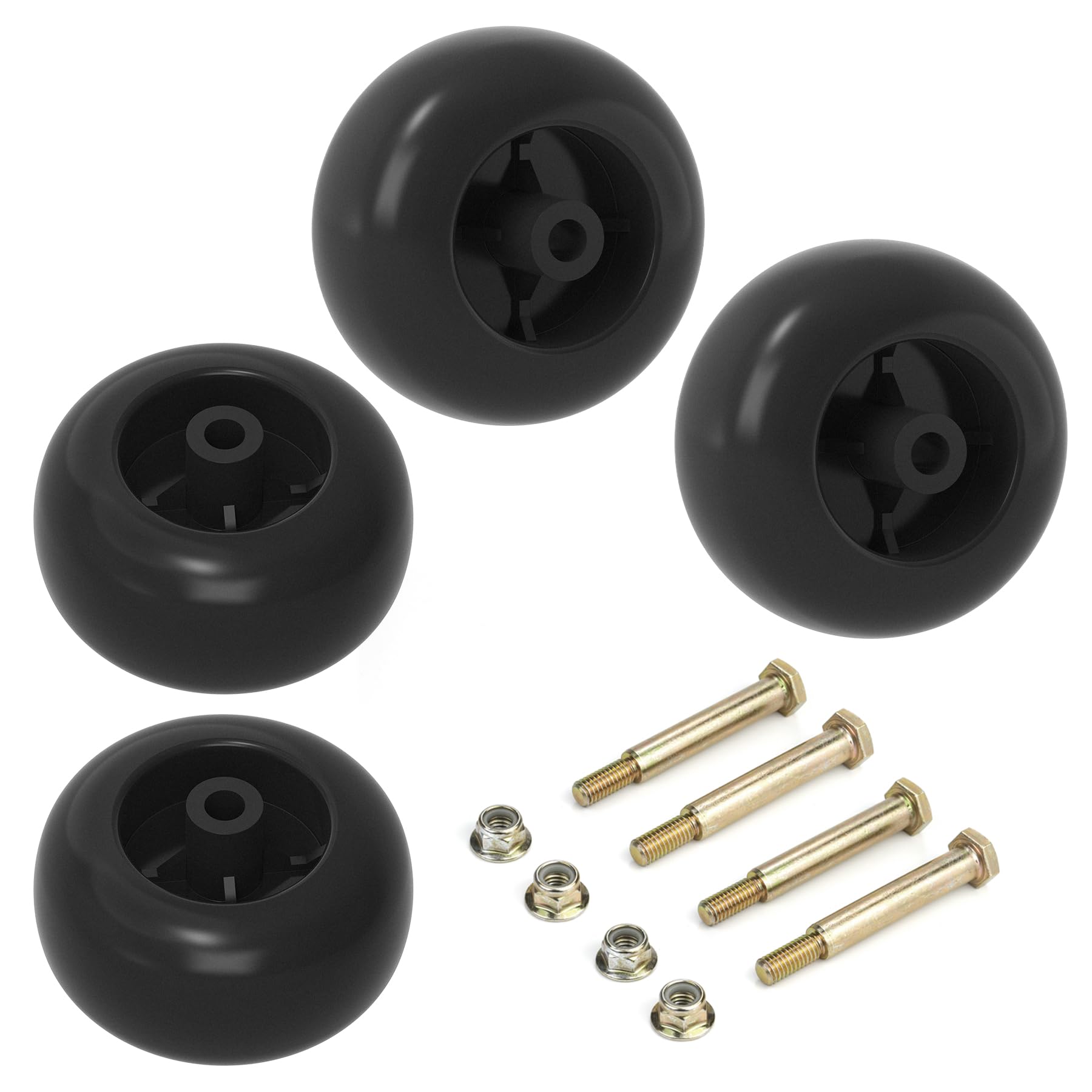 Mower Deck Wheels Fit for Craftsman Husq Cub JD Lawn Mower Tractor Replace for 753-04856A Deck Rollers Gauge Wheel for 54" 48" Deck 4 Set