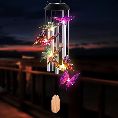 Miniatura 9 de JOBOSI Red Cap Green Colibrí Carillones de viento Regalos para mamá Carillones de viento Solares Colibríes Campanas de viento Brillantes Decoración