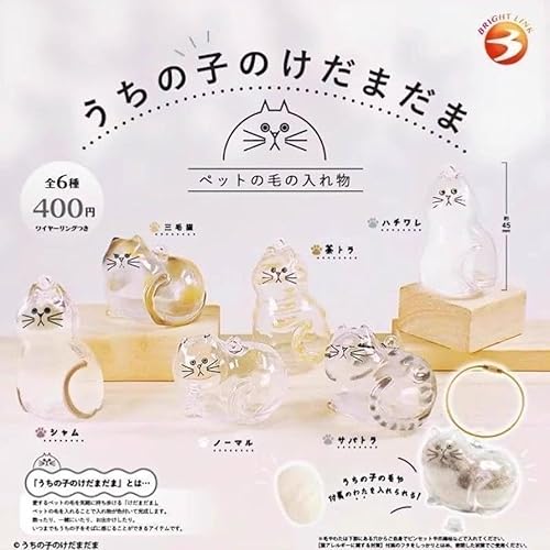 うちの子のけだまだま, ペット用毛収納キーホルダー, 6種コンプリートセット, クリア