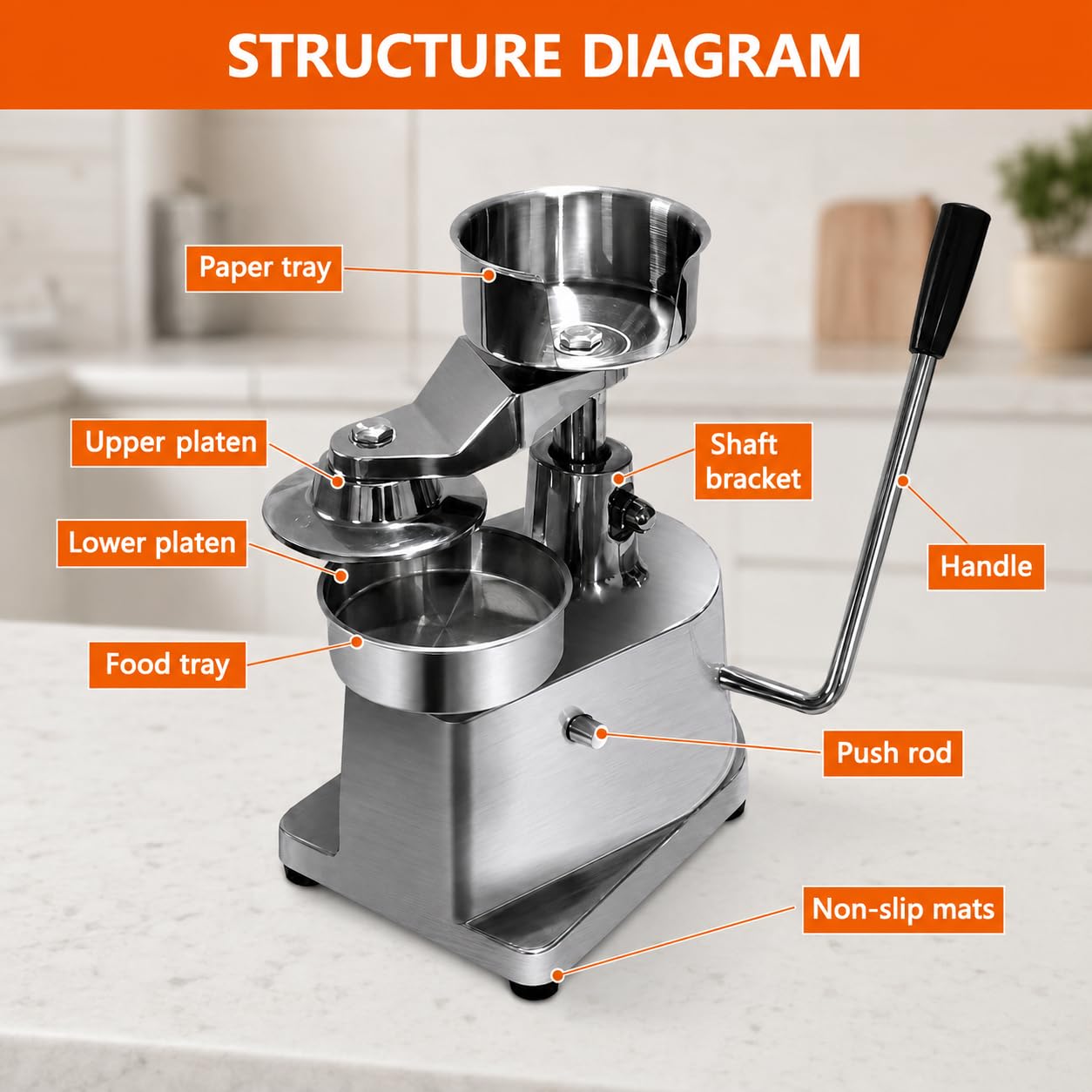 Manuelle Burger Patty Presse, 15cm Hamburgermaker mit 500Meat Patty Papier