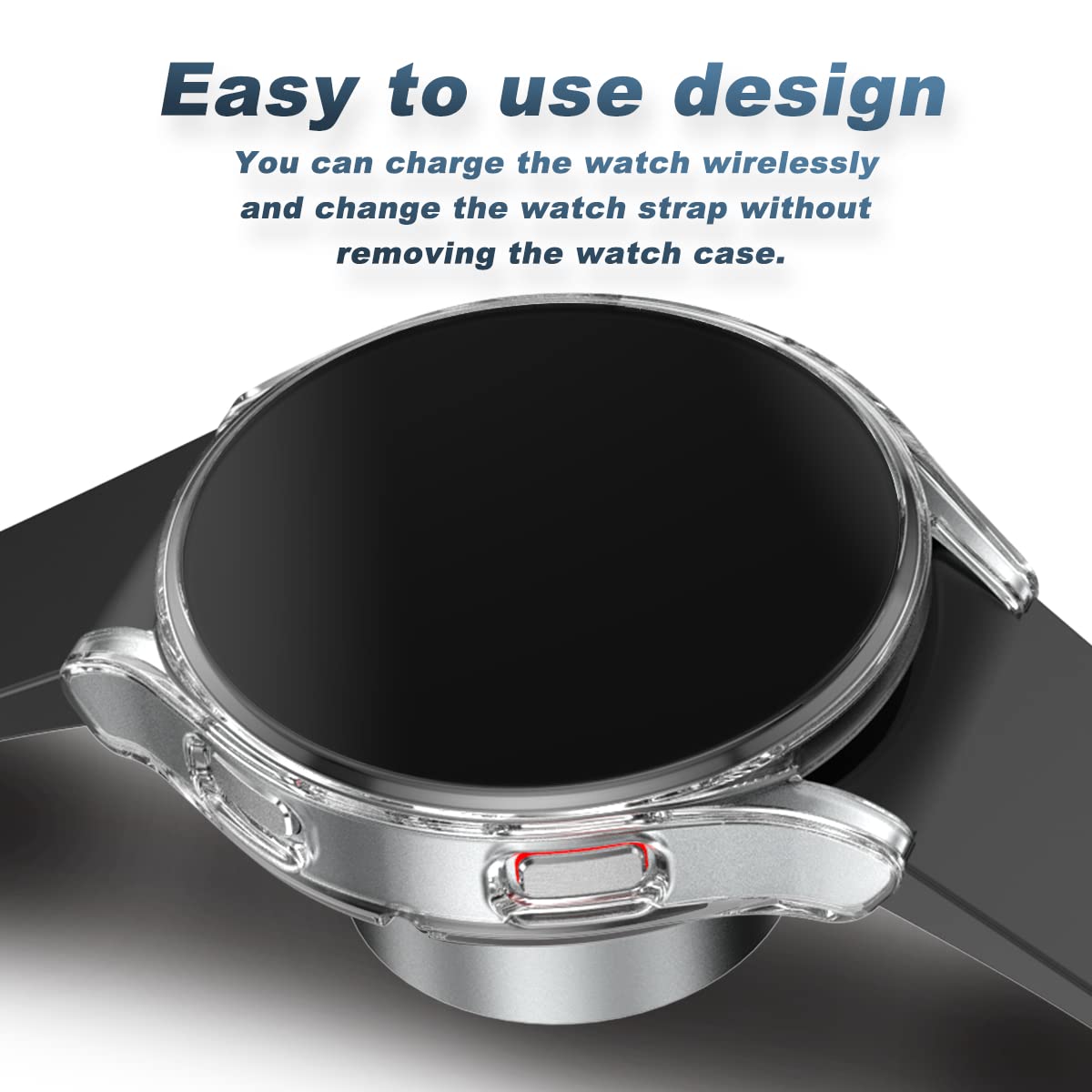 Rc-Z Schutzhülle für Samsung Galaxy Watch 5/Galaxy Watch 4, 44 mm, 4 Stück, weicher TPU-Stoßdämpfer, Rundumabdeckung, Displayschutz, Ersatzzubehör für Samsung Galaxy Watch 4/Galaxy Watch 5, 44 mm