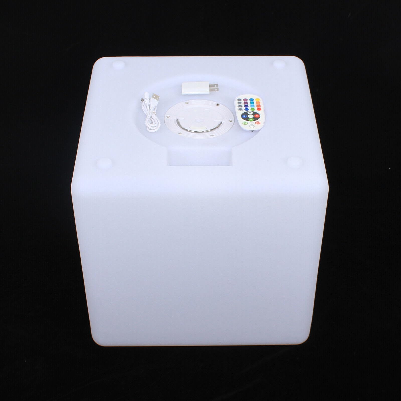 Cubo luminoso a LED con telecomando, a forma di cubo luminoso, regolabile in colori della luce della sedia, 7 colori e luminosità, dimmerabile, luce notturna per casa ed esterni, impermeabile,