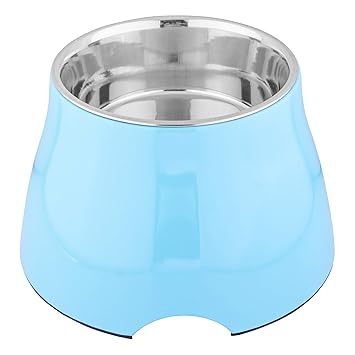 Animax Anti Skid Stainless Steel Dog Food Bowl (Multicolor) - Medium-520 ml (Blue)