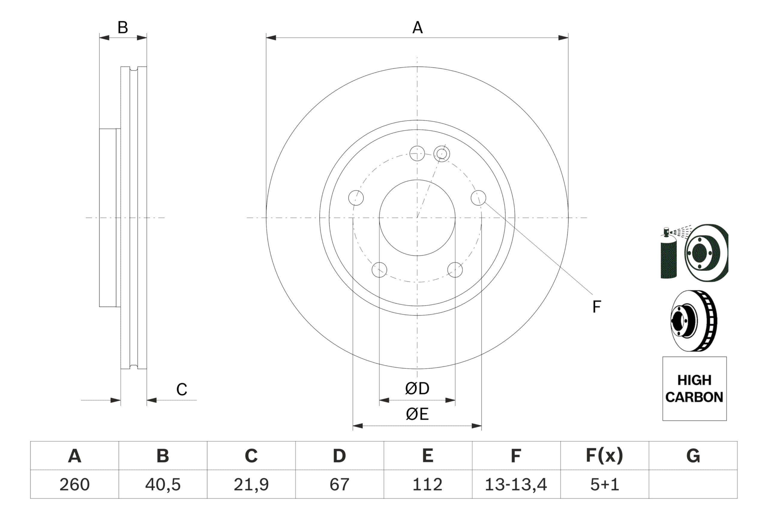 BOSCH Set Dischi Freno BD774 - Dischi Freno Ventilati di 259.9 mm - Asse Anteriore - Conformi al regolamento ECE-R90 - Riduzione di Calore e Corrosione - 2 Dischi