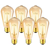 LVWIT Lampadine di Filamento a LED, ST64 Edison Vintage