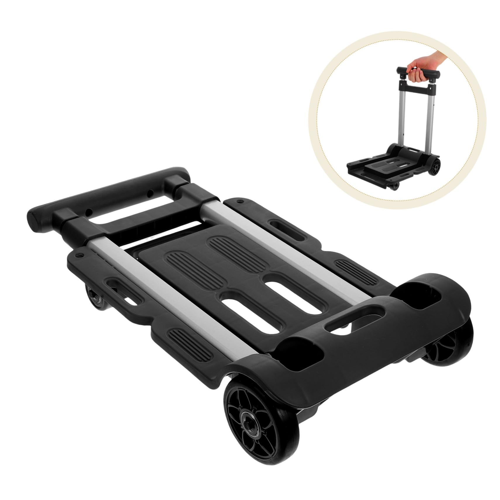 Carro plegable multifuncional, material duradero, ruedas omnidireccionales, carrito compacto para mudanzas de compras y transporte de materiales, carro utilitario versátil