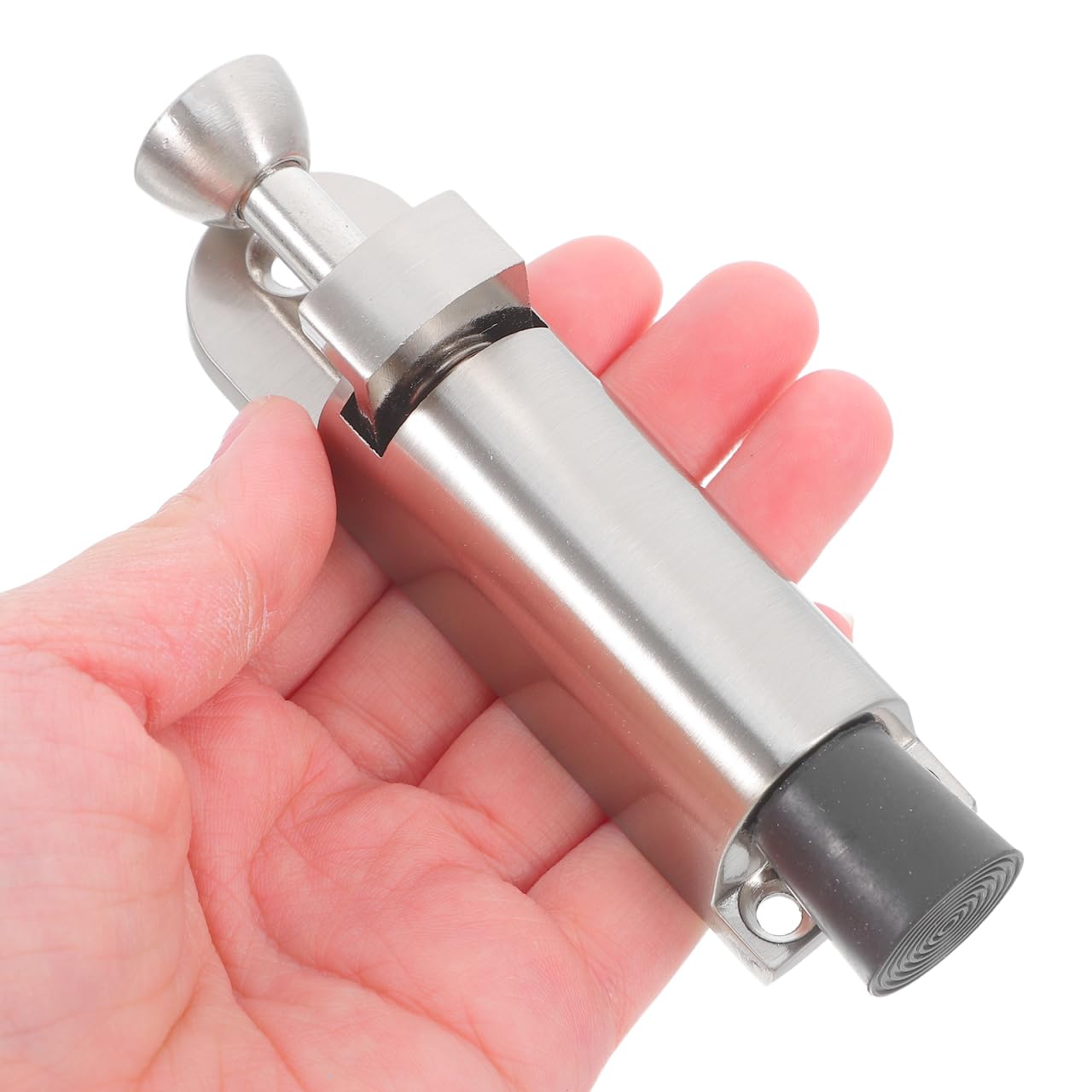 Angoily Spring Loaded Door Latch Floor Bolt Zinc Alloy Double Door Lock Hardware Secure Floor Mounted Door Stopper for Home Office Store - Image 4