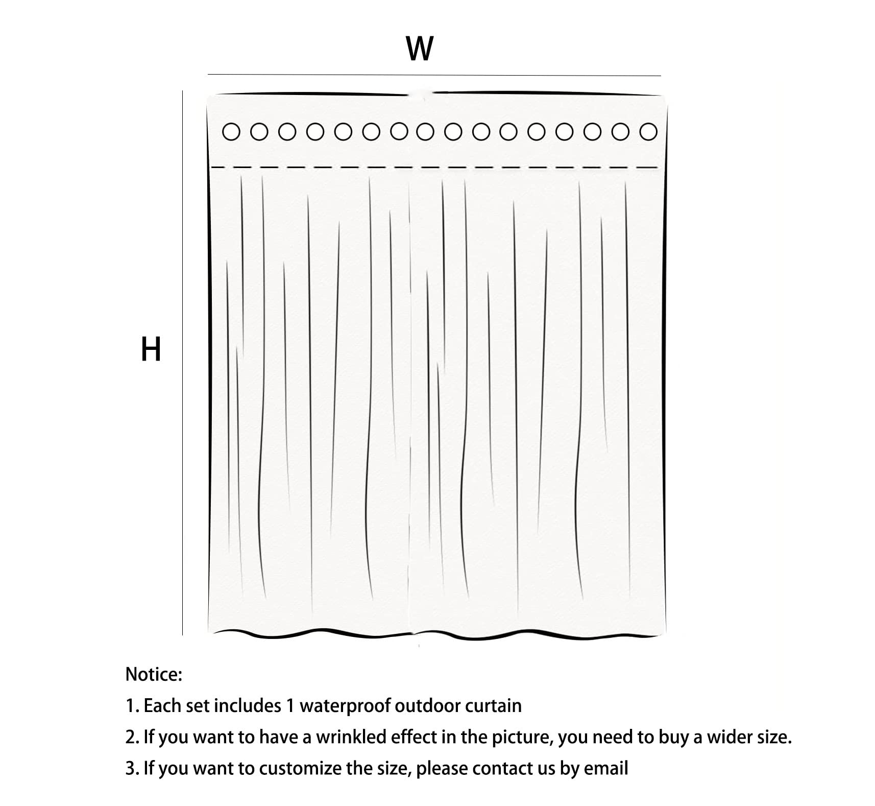Extra breite, wasserdichte Vorhänge für den Außenbereich, für Terrasse, lichtbeständig, ideal für Schlafzimmer, Peras und Schiebetüren, Sonnenschutz