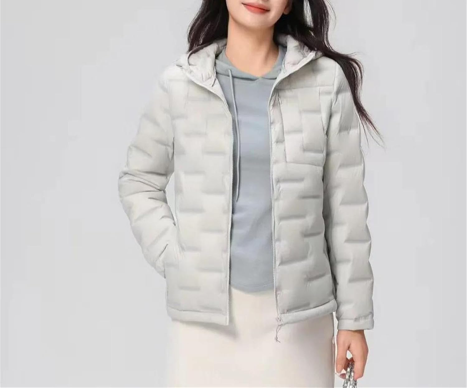 Women's Hooded Duck Down Jacket Lightweight Warm Casual Coat Fall Winter Parka Outerwear