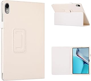 Funda resistente para tableta, funda protectora compatible con Huawei MatePad 11 (2023), soporte plegable delgado, protector de folio, cubierta trasera a prueba de golpes con soporte (color: blanco)