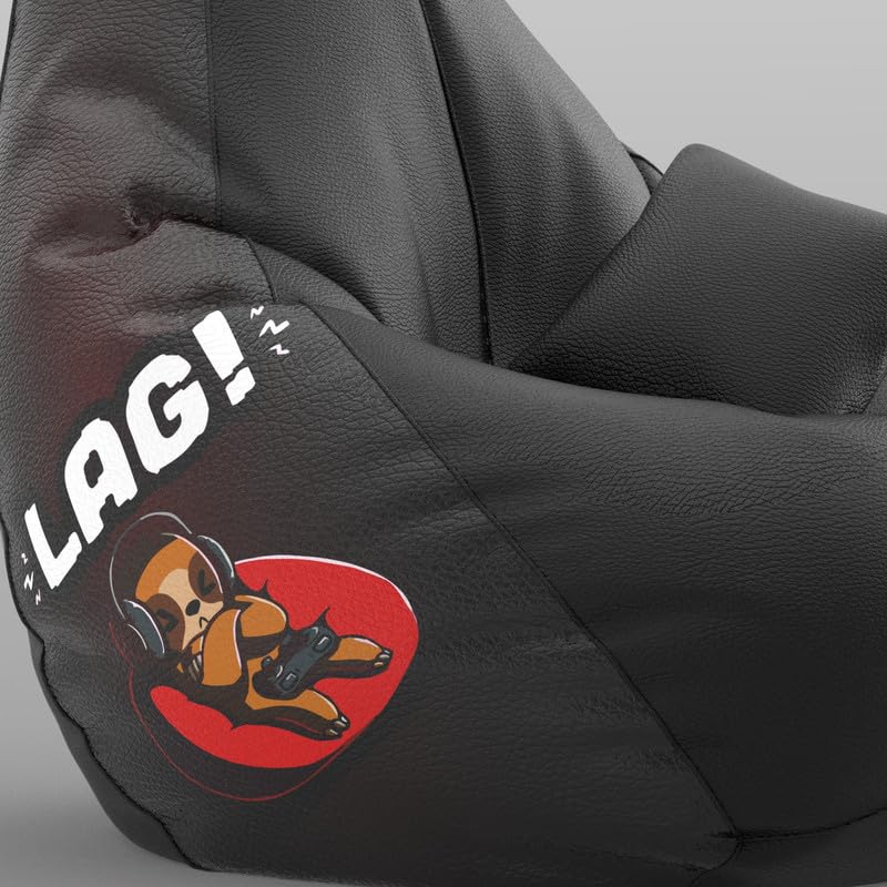 Image of Biggie Bean Bag with Beans Filled XXXXL Bean Bag with Free Cushion and Footrest - Official : Printzen Combo (Matching Color : Printed, Lag-Black)