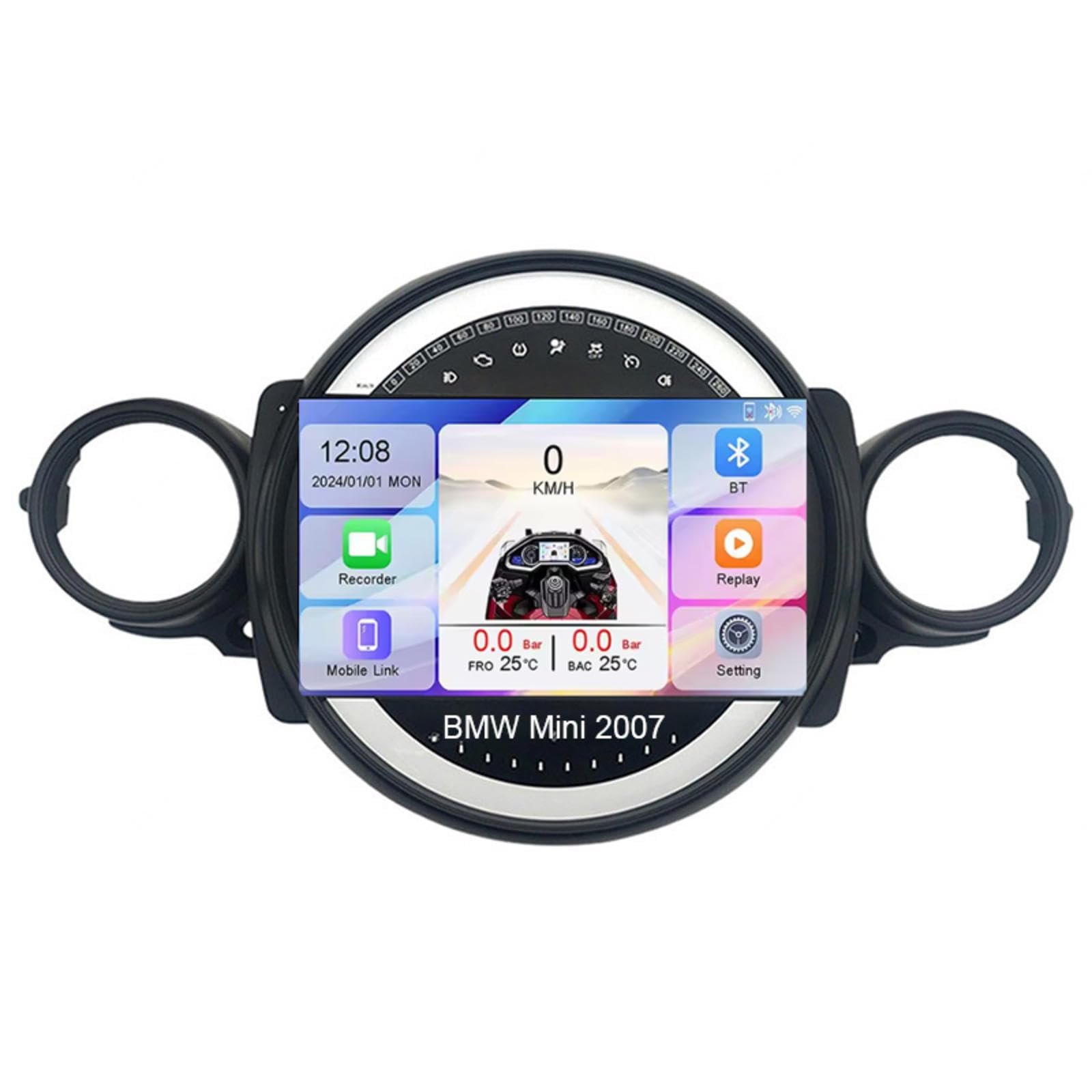 Android 15 Car Stereo 9" Samochód Dla BMW Mini 2007,M101