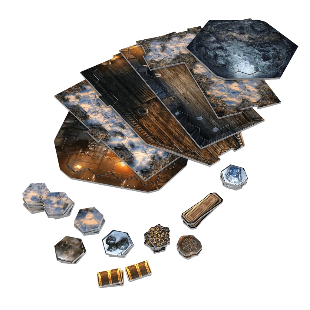 Cephalofair Games Frosthaven, kooperacyjna gra planszowa, kampania osadzona w lodowym wszechświecie, od 14 lat, 1-4 graczy, 30 minut gry na gracza, wersja hiszpańska