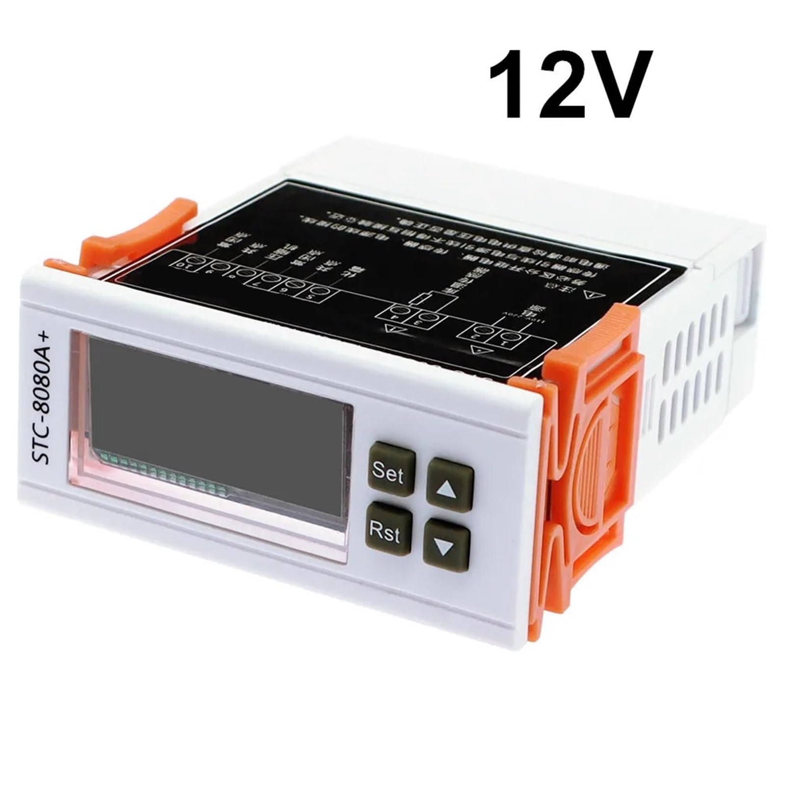 STC-8080A+ Digitaler Temperaturregler 12V 24V 220V Automatische Zeitsteuerung Abtauung Intelligenter Thermostat Alarmfunktion(White 220V)