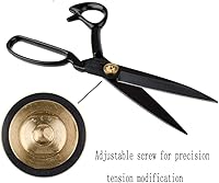 Vista 4 de LNKA Tijeras de costura para tela, color negro, profesionales, resistentes, tijeras de acero de alto carbono de resistencia industrial para cuero