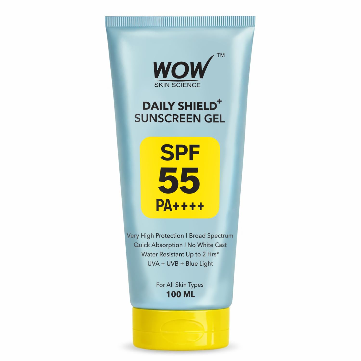 Sunscreen Gel For All Skin Types | SPF 55 PA++++ | With Glutathione & Aloe Vera Extract | Lightweight | Quick Absorbing | No White Cast | UVA & UVB Protection | 100 ml