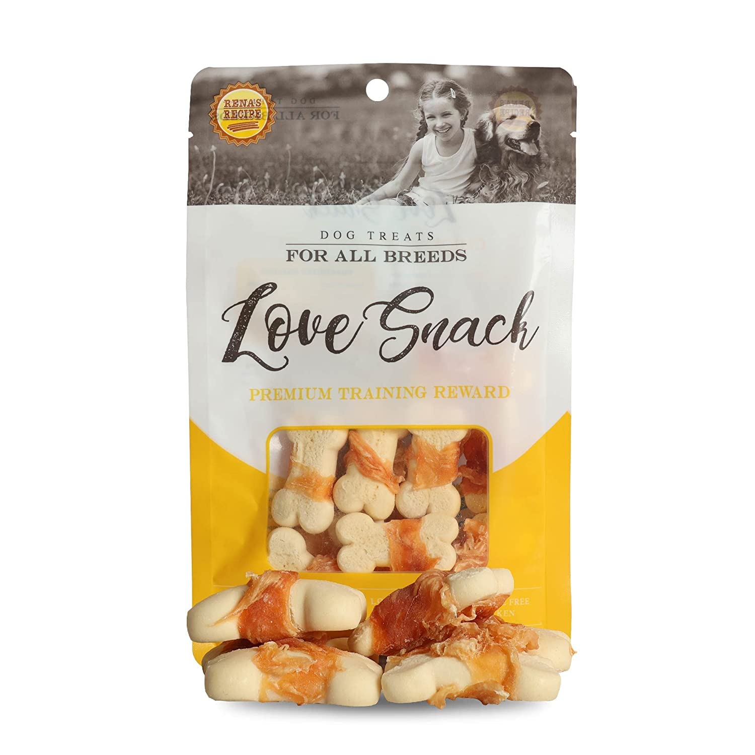 Renas Love Snack Chicken Wrap Biscuit Dog Treat, for All Dog Breed, Easy to Digest, Low in Fat, 100% Cage Free Chicken, Rich in Protein, Training Treats, 120g (Pack of 2) (B0B8VF14QY) Amazon Price History, Amazon Price Tracker