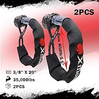 Vista 4 de Cuerda de remolque de recuperación cinética de 3/4 pulgadas x 20 pies (MBS 22,000 libras) con cinta reflectante y 2 grilletes suaves