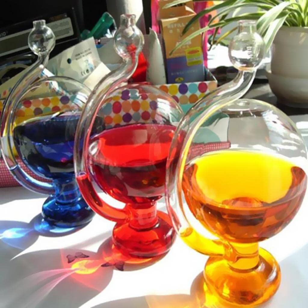 Qianly Wetterflasche Wetteranzeigerflasche Barometerflasche Deko Vase Aus Klarem Borosilikatglas mit DIY Einfärbung Und Sichtbarer Steigröhre für Geschenk, Blau