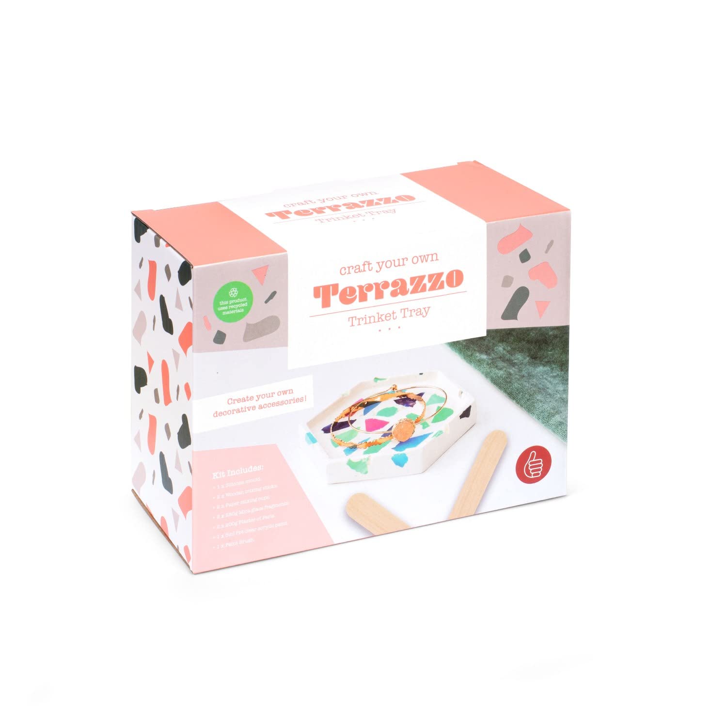 Thumbs Up Multicoloured Diy Terrazzo Jewellery Tray - Trinket Tray