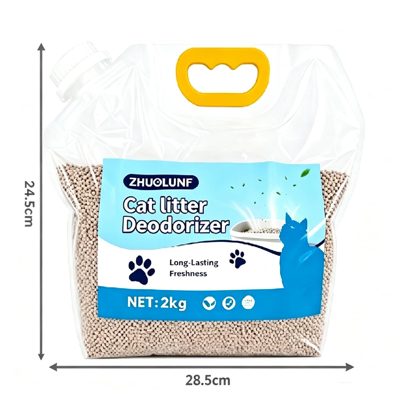 Granuli Deodoranti per Lettiera Gatti, Anti-Odore (2kg) | Granuli deodoranti per lettiera gatto, senza profumo, assorbiodori, compagno di lettiera