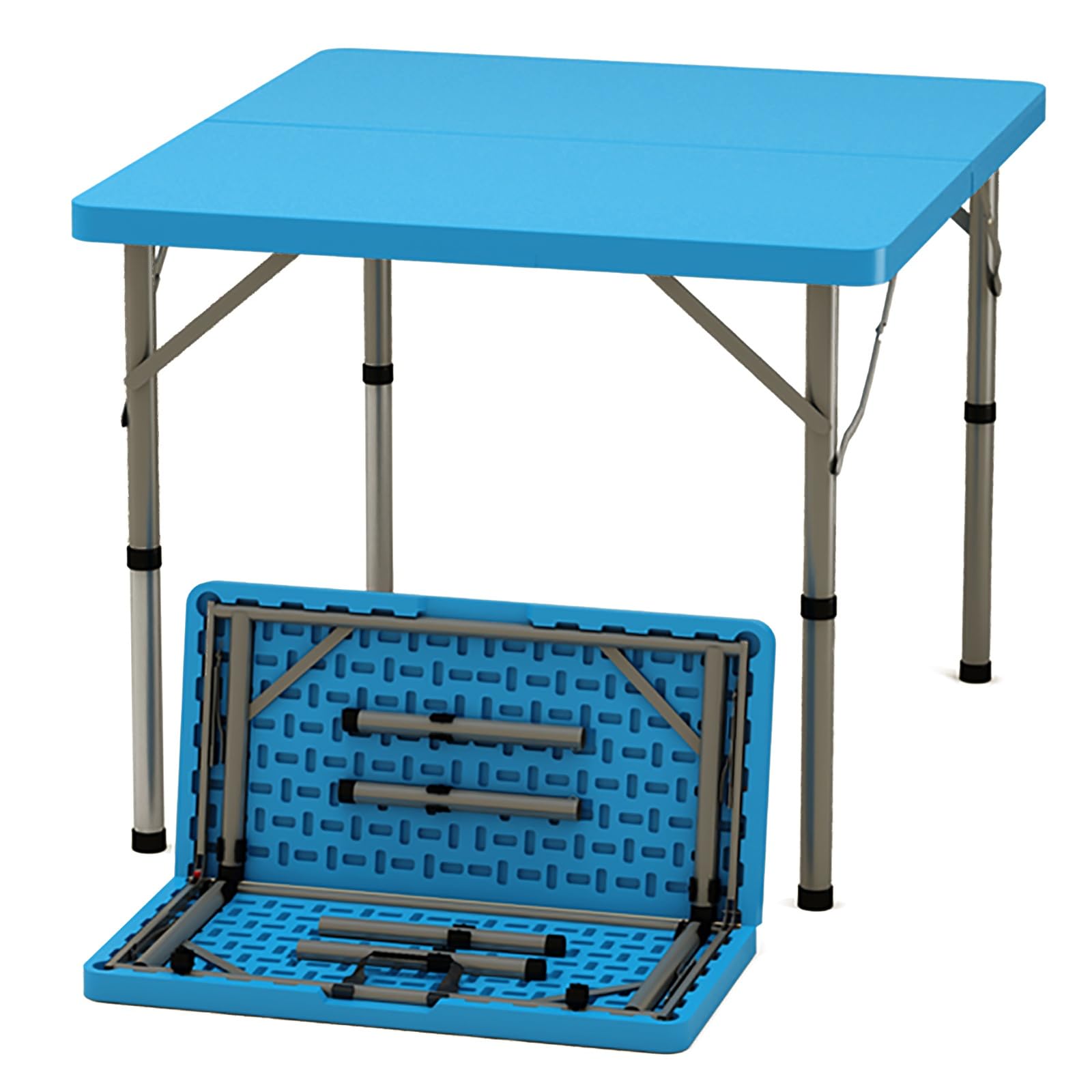 Tavolo da Gioco Pieghevole, Tavolo da Gioco Quadrato con Gambe Pieghevoli, Tavolo da Gioco Quadrato in plastica, Tavolo da Mahjong, tavoli da Domino, per Picnic, Feste, Campeggio, Carte da p