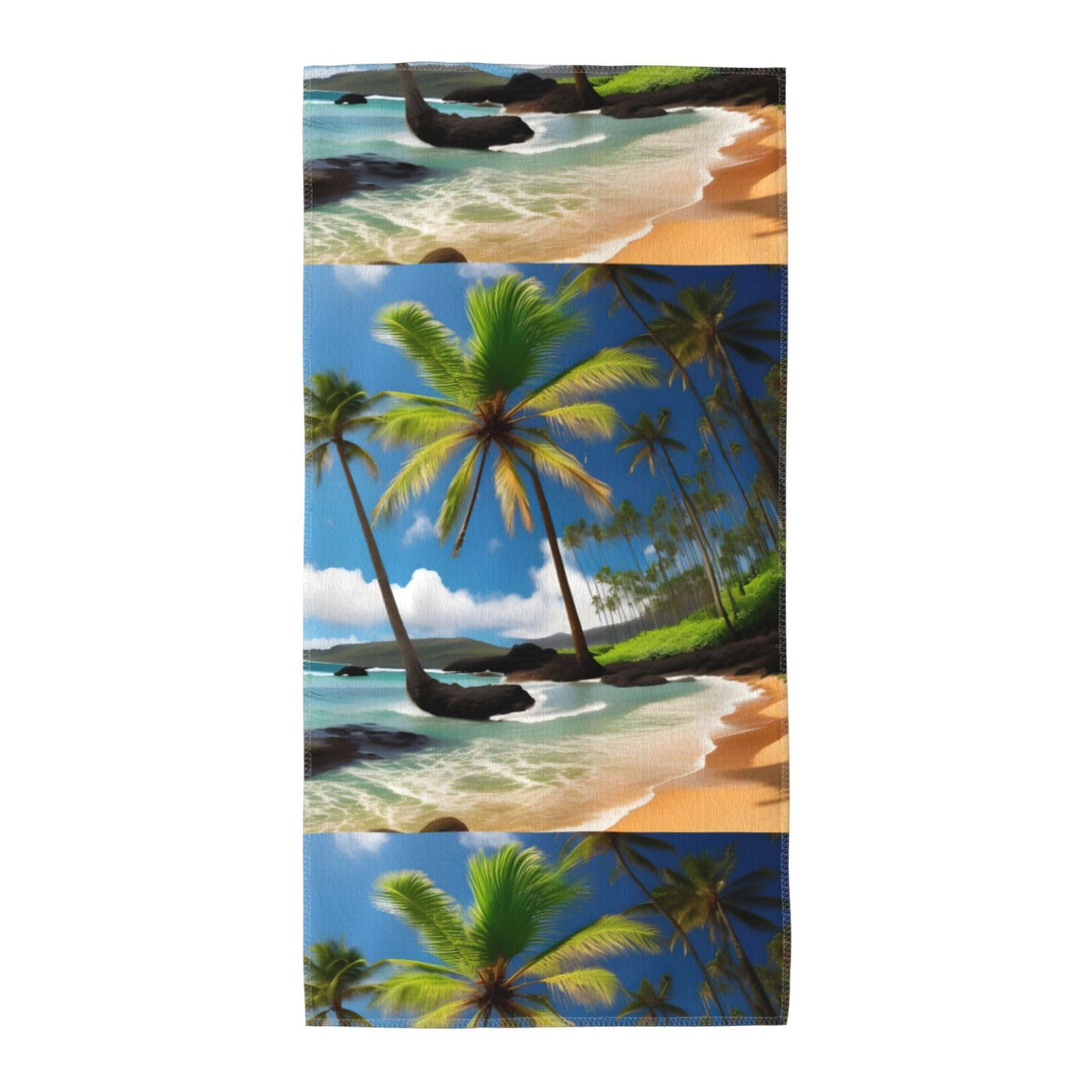 Cbaaghh Tropical Palm Tree Hawaii Beach Print Towel, Towels Thick Face Towels Fast Drying Washcloth For Bath, Spa, Gym