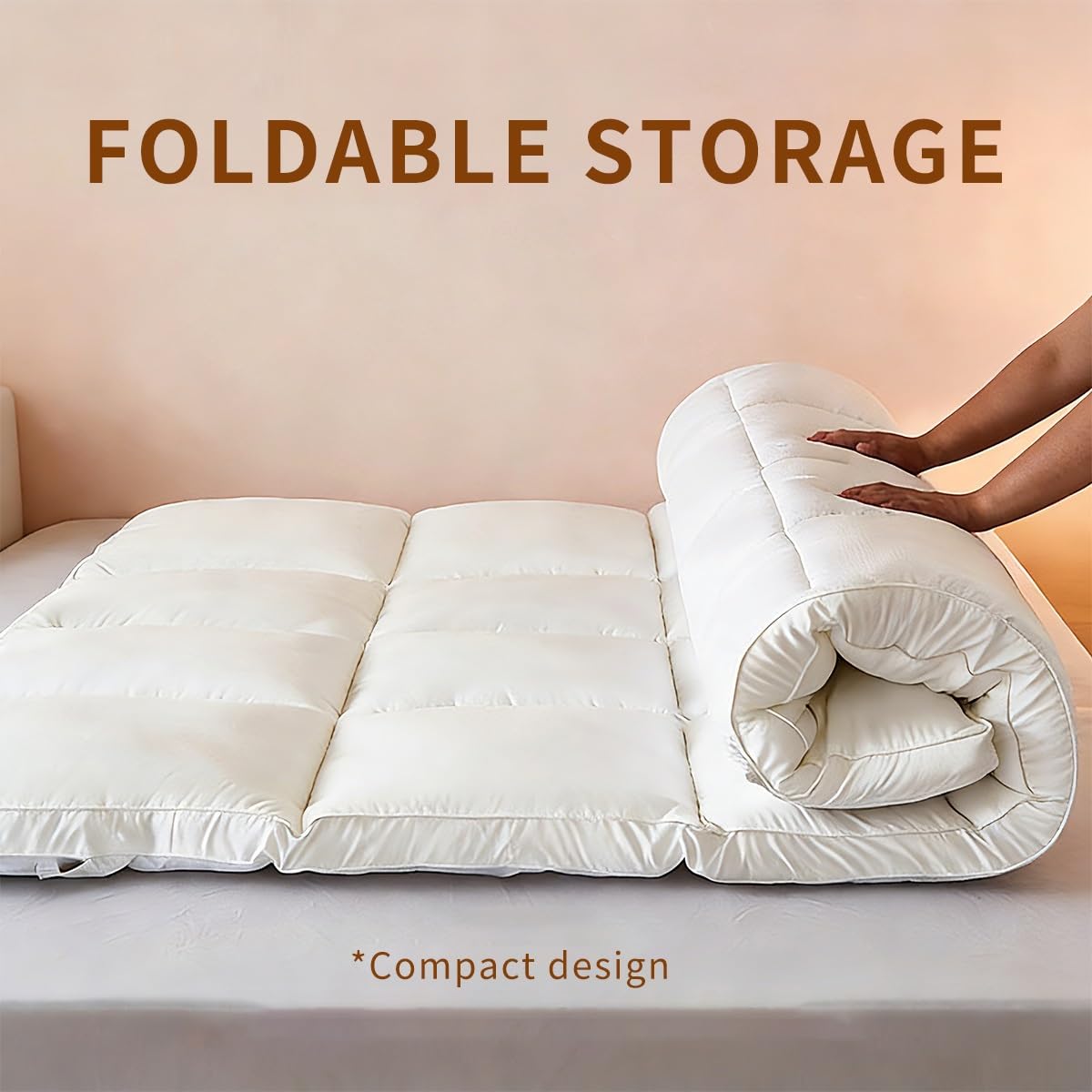 OBONG 10cm Topper Materasso 140x190 180x200 Microfibra Topper Matrimoniale Extra-Morbido E Facile da Pulire Coprimaterasso con Elastici agli Angoli(Gray,KING-180 * 200cm)