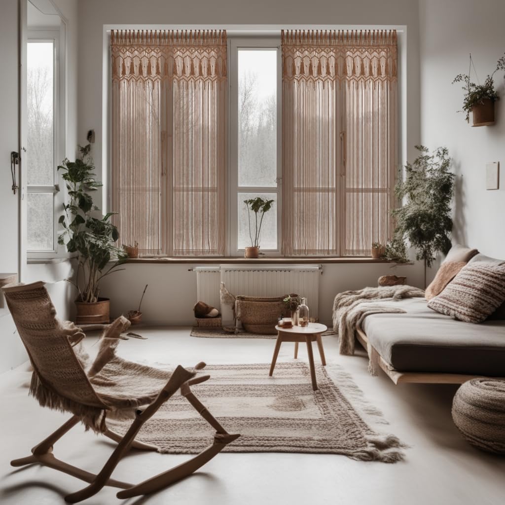 Cozyor Makramee Boho Vorhang Türvorhang Fenstervorhang