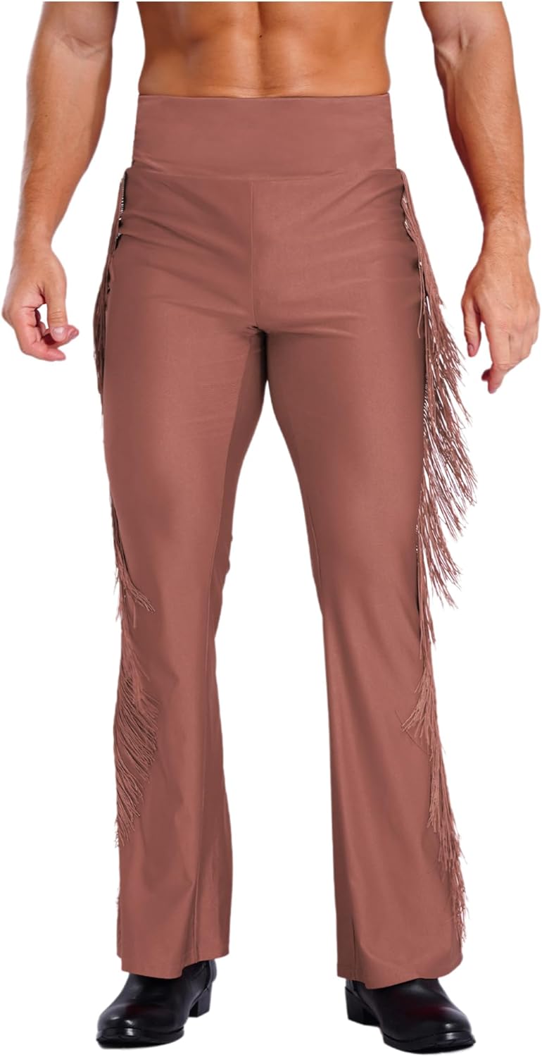 Pantaloni Uomo Con Nappe Per Ballo Latino | Svasati A Zampa D'Elefante | Tango, Salsa, Samba | Vita Alta Moderna - 3