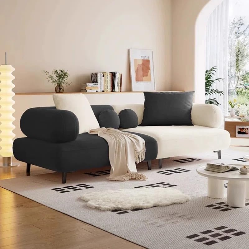 Image of LEGACY OF COMFORT Style Creative 3-Seater Sofa - Modern Elegance for Your Living Room (Black /White)