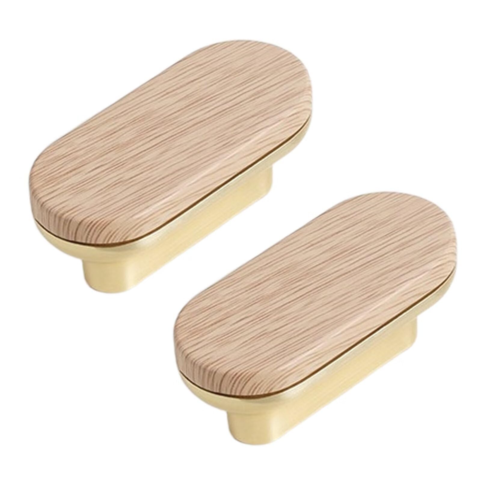 TYYCKJ 2PCS Walnut Wood Drawer Knobs Kitchen Cabinets Pulls Furniture Hardware Handles Dresser Wardrobe Handle Cupboard Door Knob and Pull Home Improvement Decoration, Hole Distance 32mm