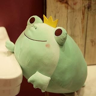 Sapo de pelúcia, travesseiro de pelúcia super macio, sapo de pelúcia fofo com coroa, decoração de travesseiro de pelúcia de sapo macio, presente fofinho para amigo, S/71