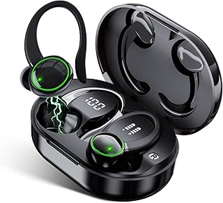 Bluetooth Headphones Wireless 5.4 Earbuds 40hrs Playtime Wireless Charging Case Digital Display Sport Ear Buds with Earhook Deep Bass IP6 Waterproof Over-Ear Earphones for Phone Laptop product image