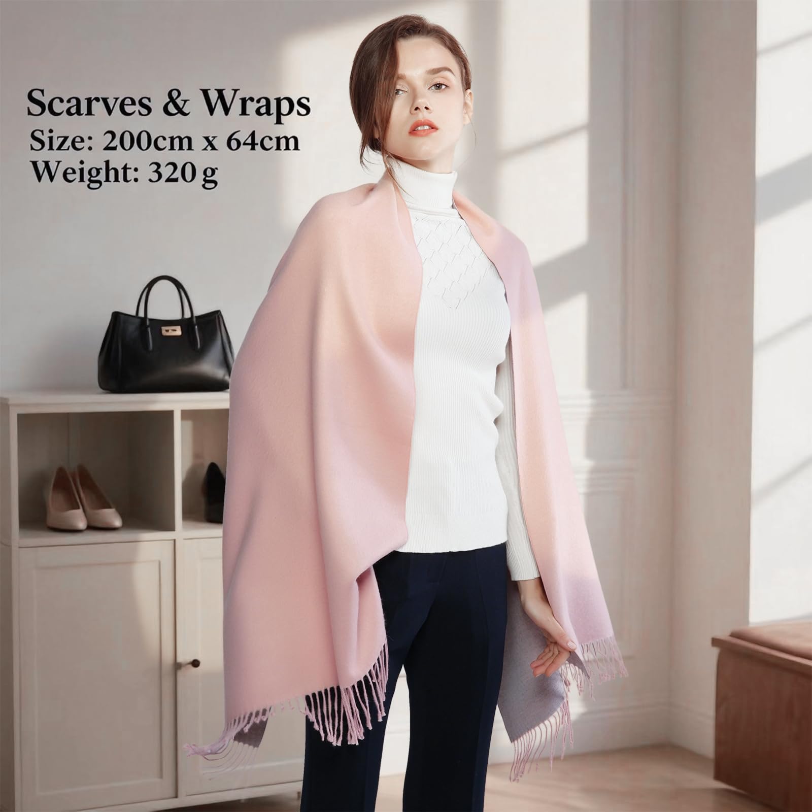 RIIQIICHY Echarpe Femme Hiver Chaud Chale Grosse Echarpes Femme Grande Pashmina Cadeau Femme Anniversaire Noel