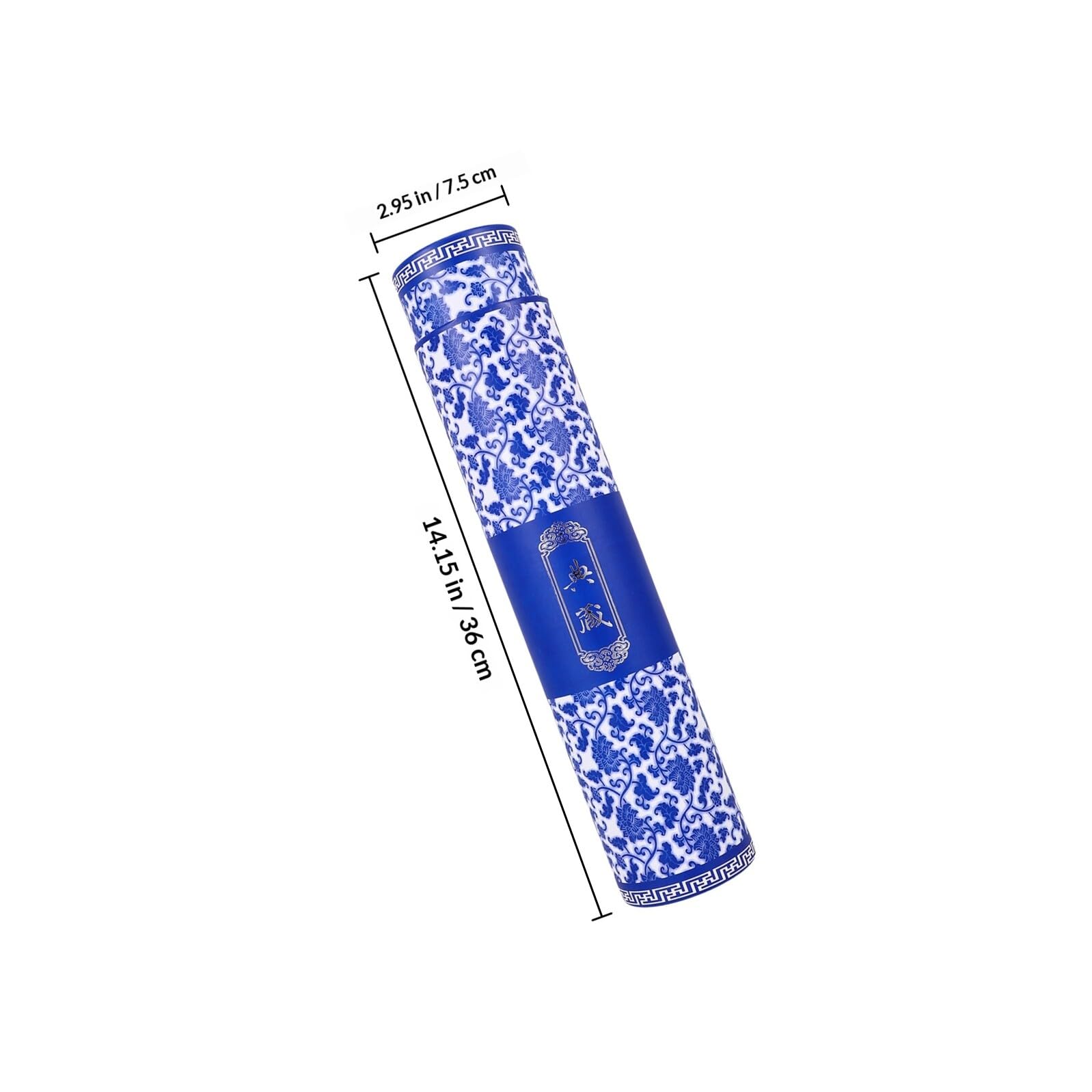 BESTonZON Tubo Telescópico Grande para Almacenamiento de Pergaminos y Caligrafía, Caja Extensible de Cartón Engrosado Patrón Azul para Envío y Colección de Pósteres, Adecuado para Uso