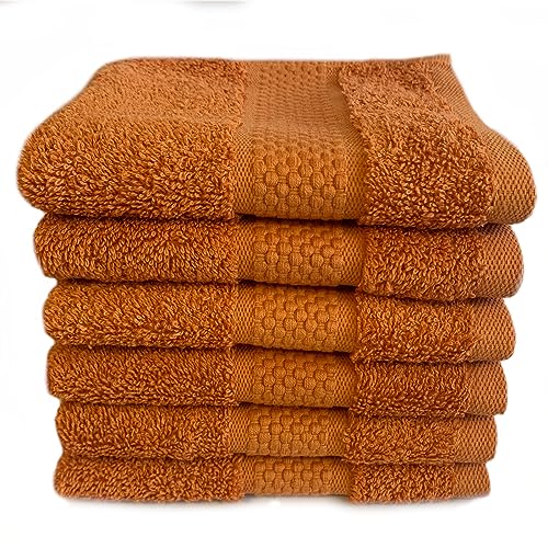Sue Rossi Face Cloths Pack of 2 or 6, Turkish Combed Cotton, 30cm x 30cm Wash Cloth Fingertip Flannel, Soft & Absorbent - Image 2