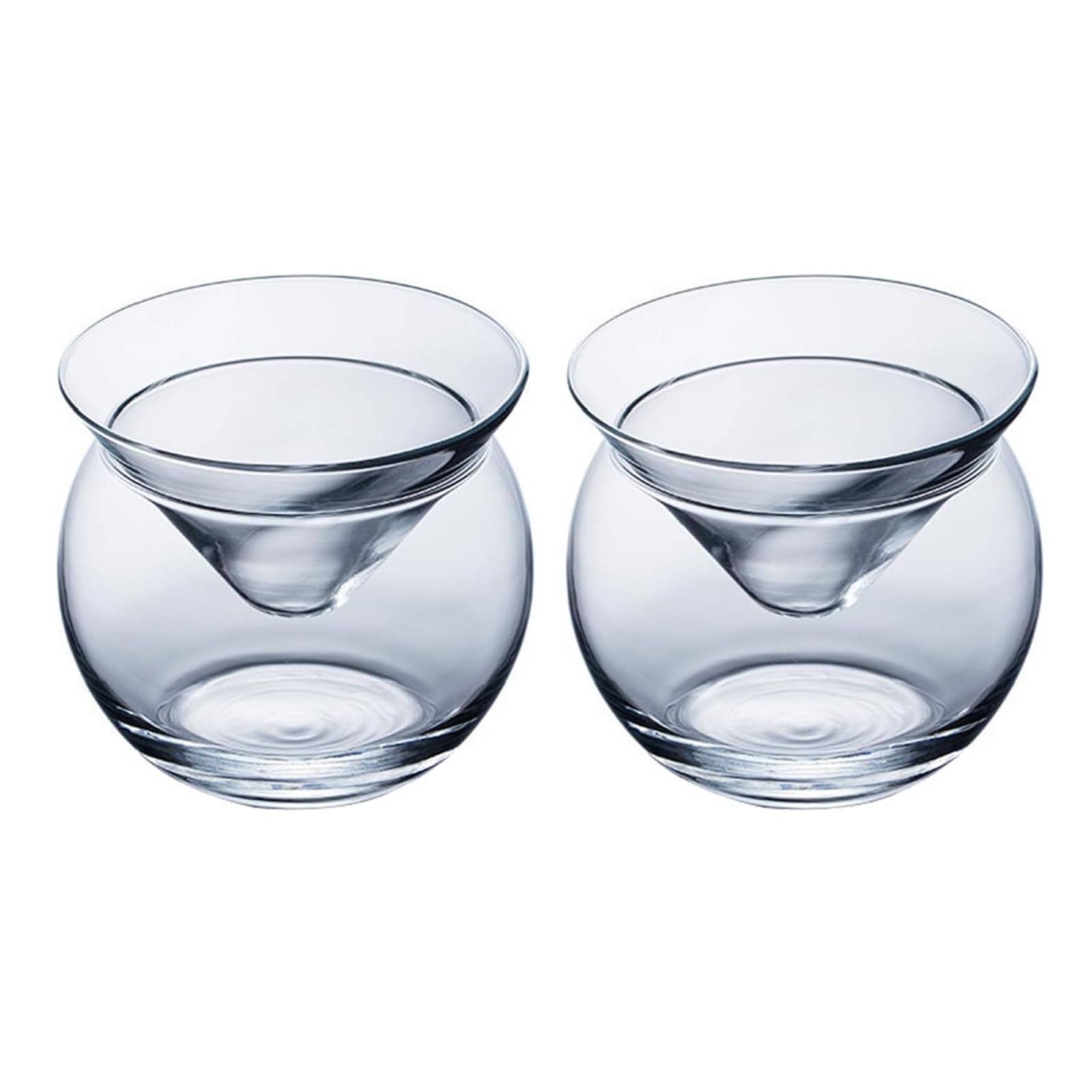 210ML, Servir Ensemble de 2 Caviar, Ensemble de Serveur de Refroidisseur de Caviar en Verre, Tasse en Verre de Whisky, Bol de Service de Refroidisseur de Trempette
